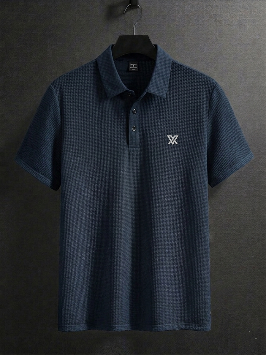 Premium Textured Polo dark blue Shirt – Classic Fit VXcraft