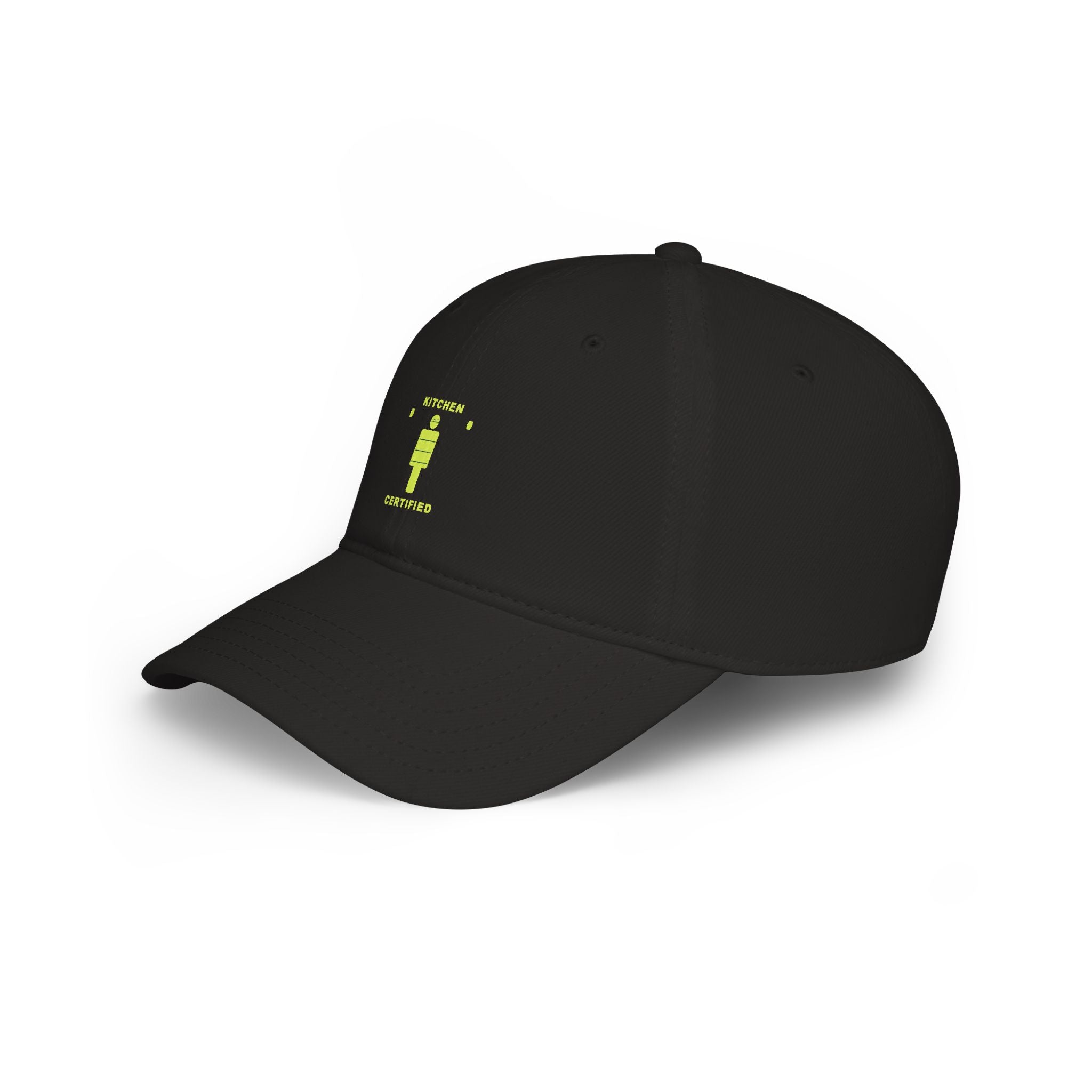 Kitchen Certified Low Profile Baseball Cap — Retro Chef Badge Hat