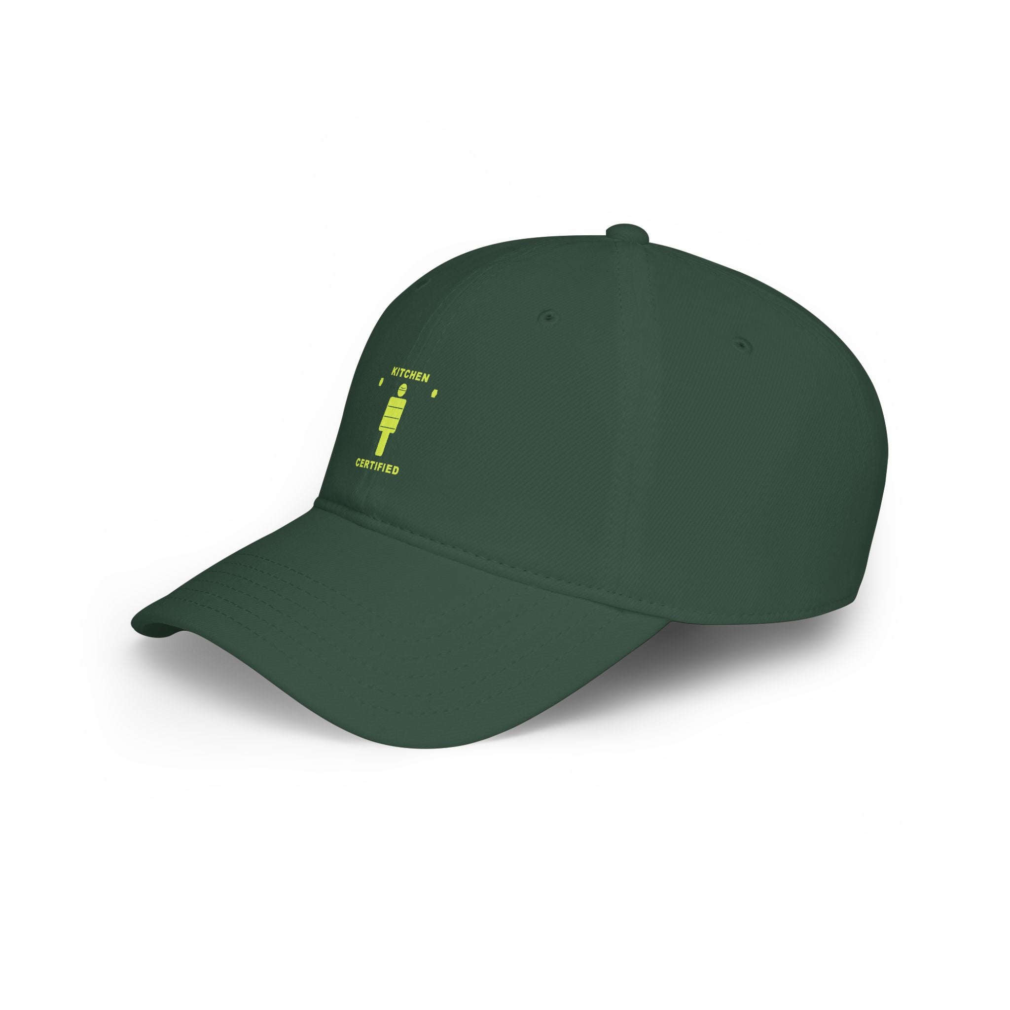 Kitchen Certified Low Profile Baseball Cap — Retro Chef Badge Hat