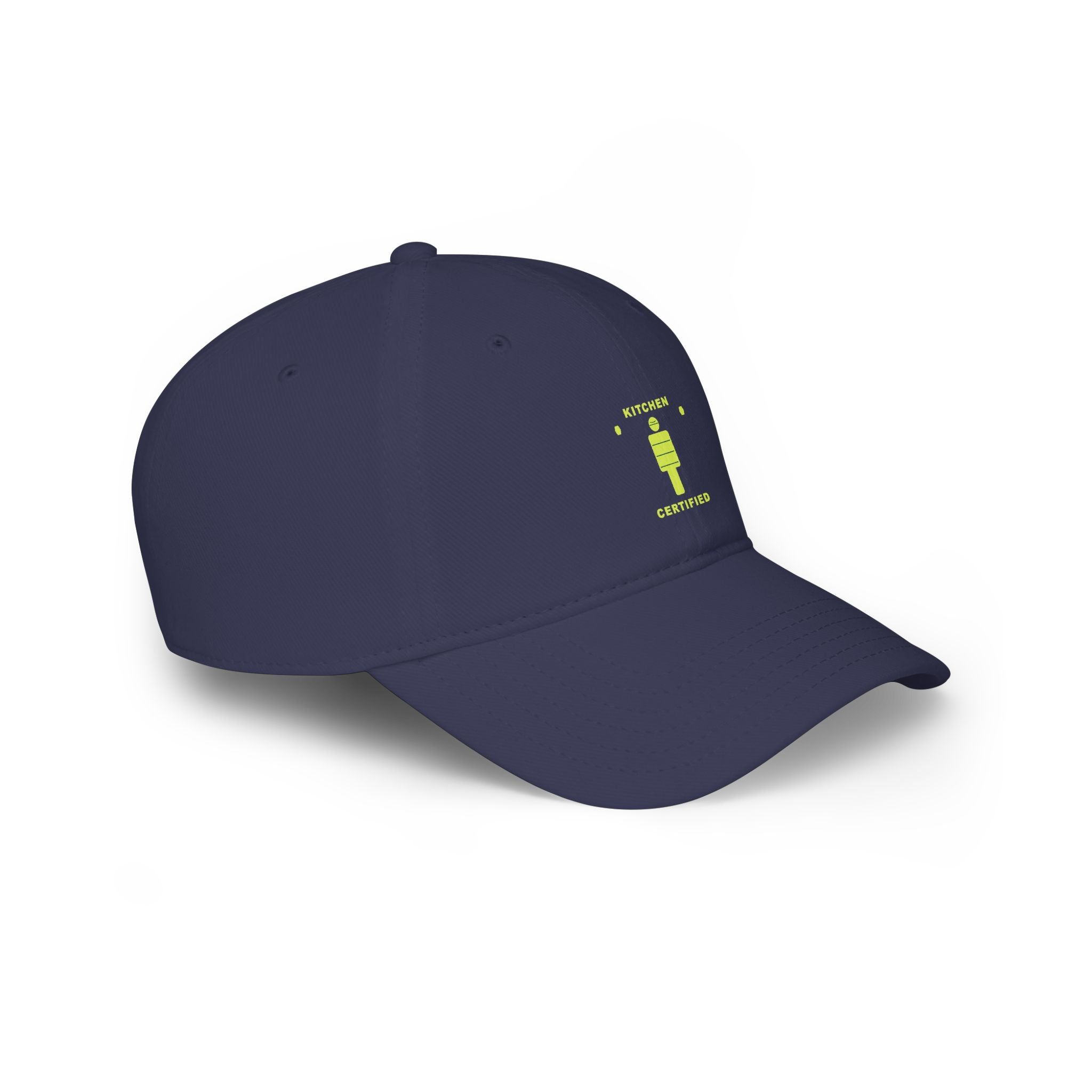 Kitchen Certified Low Profile Baseball Cap — Retro Chef Badge Hat