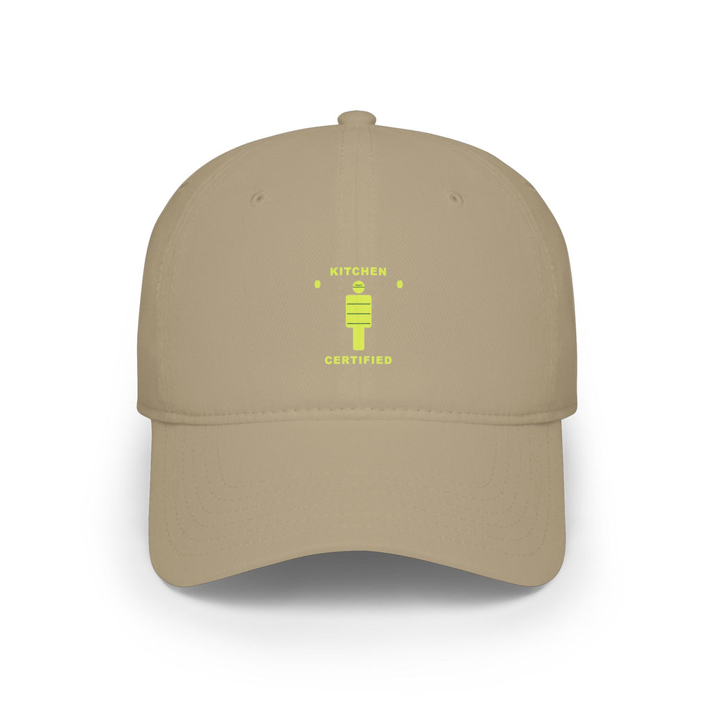 Kitchen Certified Low Profile Baseball Cap — Retro Chef Badge Hat