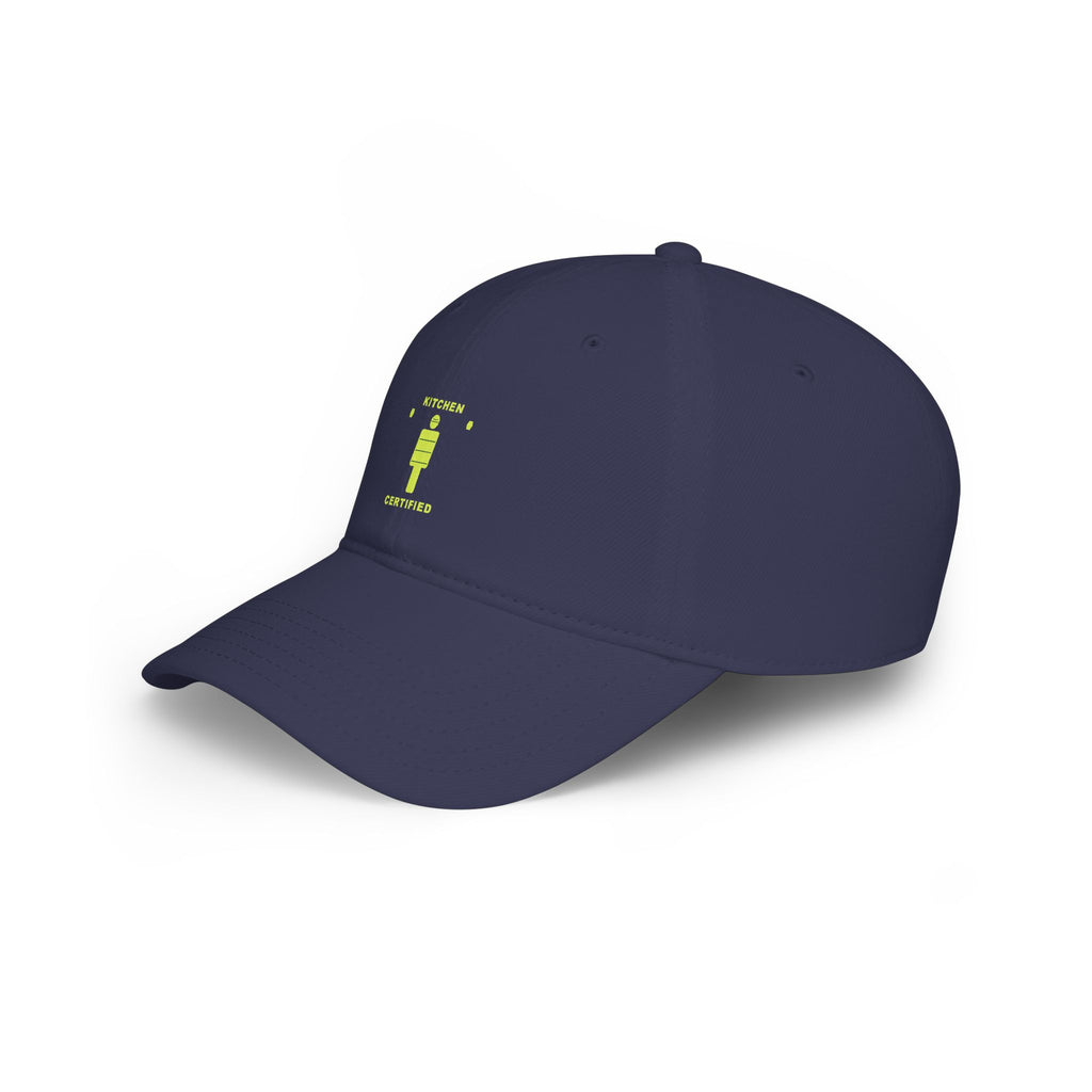 Kitchen Certified Low Profile Baseball Cap — Retro Chef Badge Hat