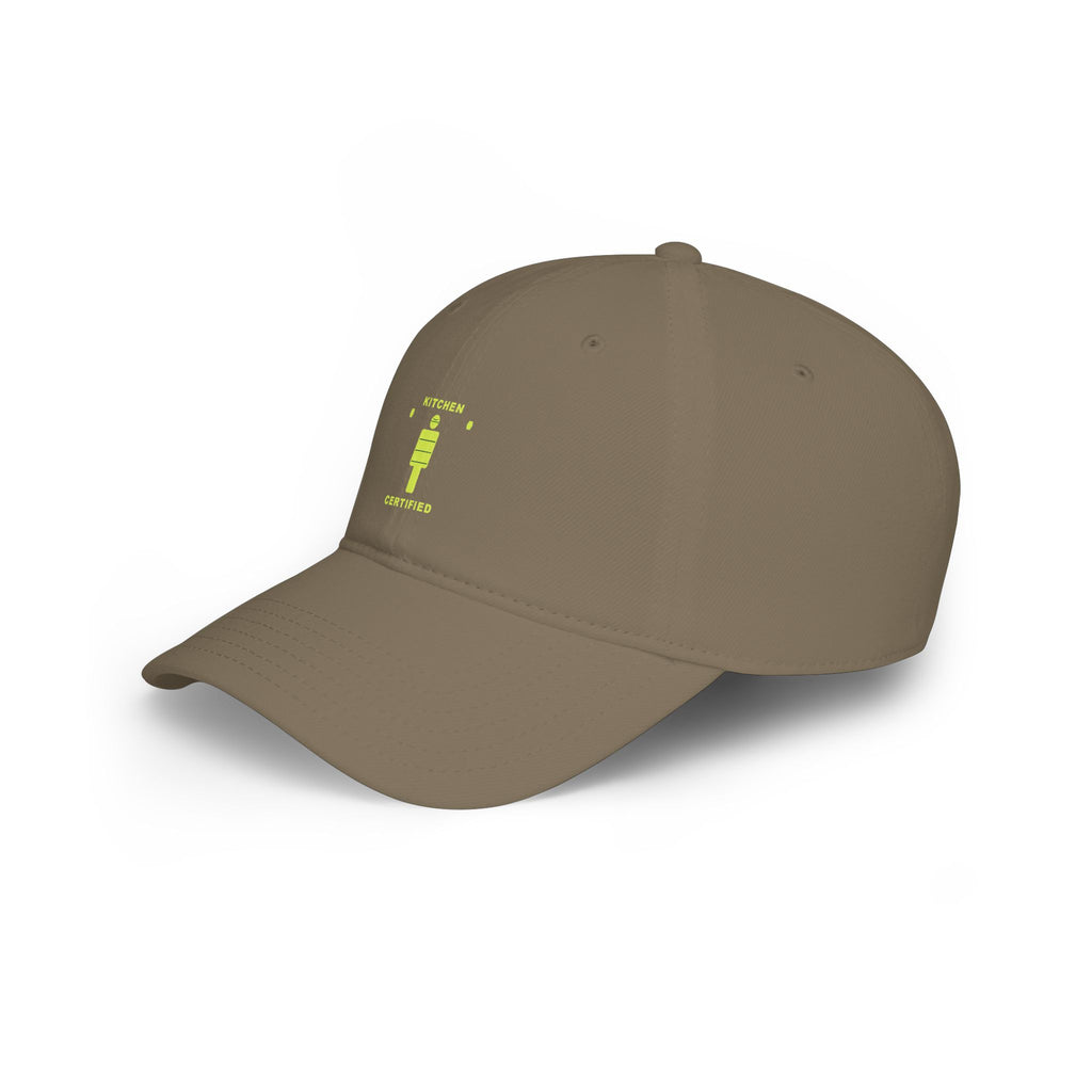 Kitchen Certified Low Profile Baseball Cap — Retro Chef Badge Hat