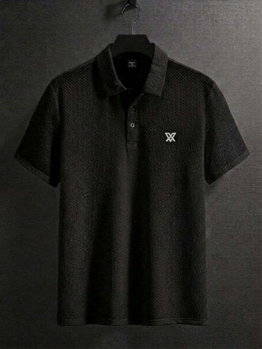 Premium Textured Polo Shirt Black– Classic Fit  VXcraft
